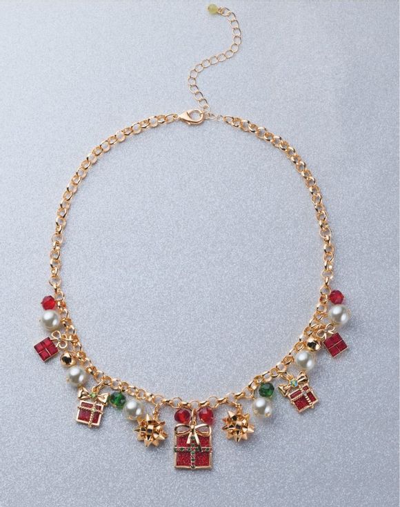 Pearly Wrapped Presents Necklace