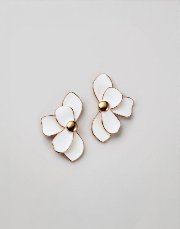 Spring Petal Blossom Earrings - Rose