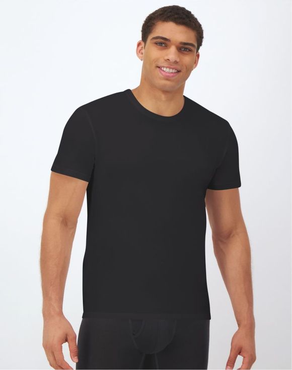 Hanes Ultimate® Comfort Fit Men's Crewneck Undershirt, Black, 4-Pack (UCF1B4)