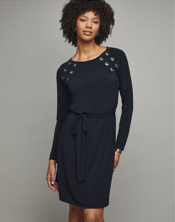 Long-Sleeve Grommet Dress
