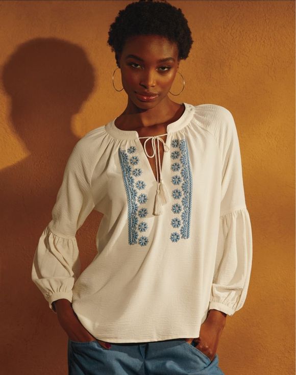 Tassel-Front Blouse