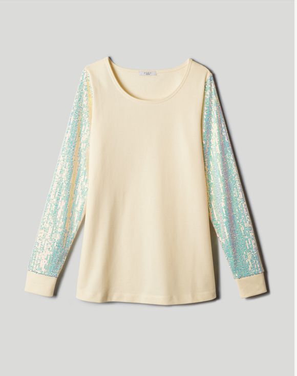 Sequin Sleeve Pullover - Size 1X (18W-20W)