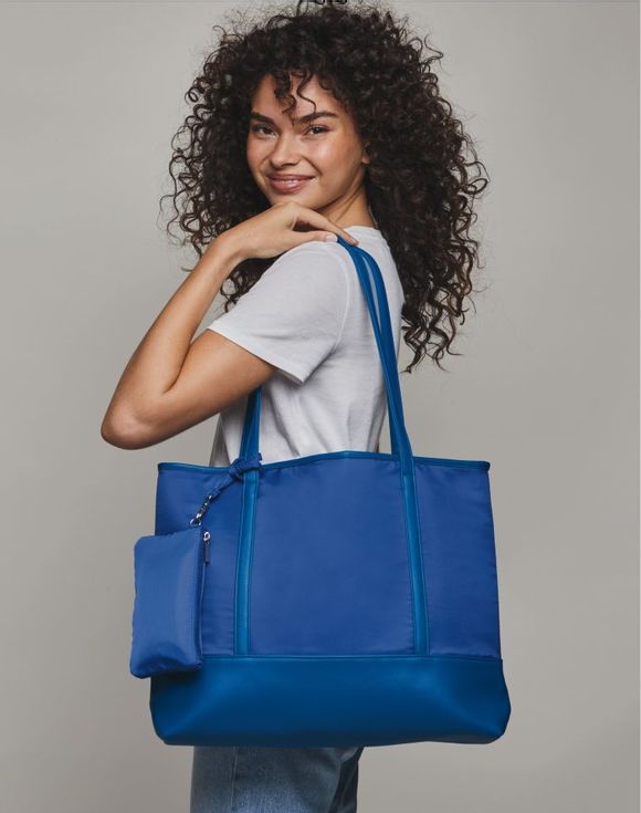 Blue Shiny Tote
