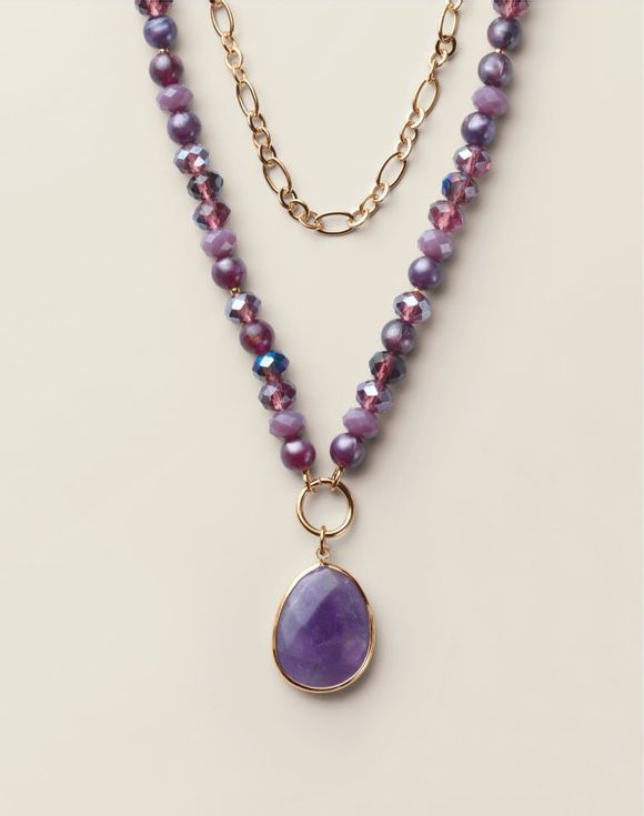 Majestic Plum Layered Necklace