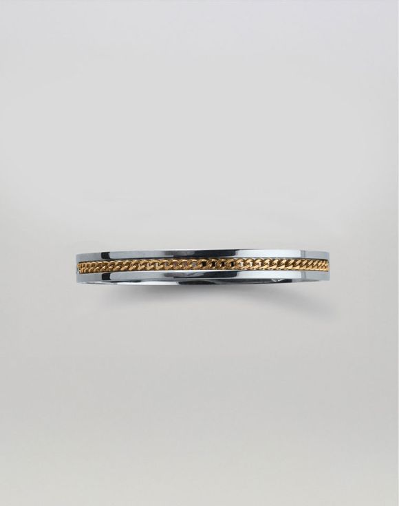 2151-his-stainless-steel-two-tone-chain-reaction-bangle--1.jpg His Stainless Steel Two Tone Chain Reaction Bangle