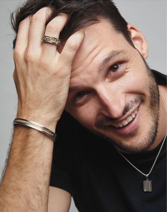 2151-his-stainless-steel-two-tone-chain-reaction-bangle--2.jpg His Stainless Steel Two Tone Chain Reaction Bangle