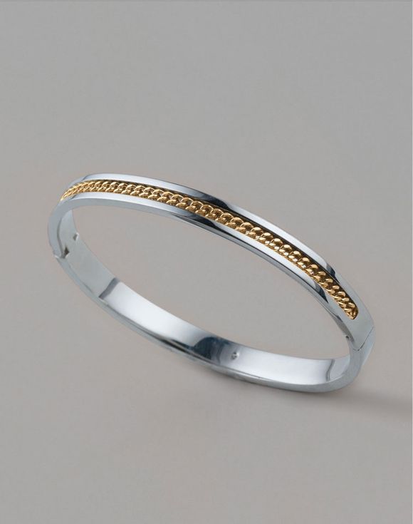 2151-his-stainless-steel-two-tone-chain-reaction-bangle--3.jpg His Stainless Steel Two Tone Chain Reaction Bangle