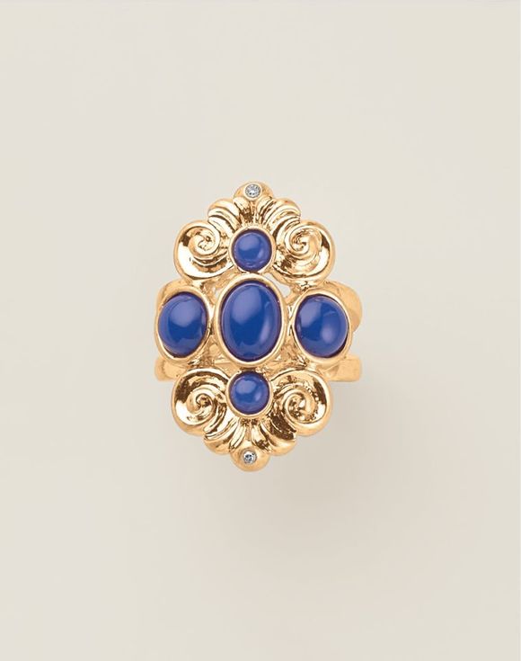 Royal Blue Crown Statement Ring
