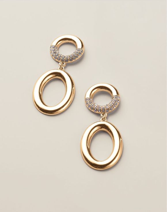 Oval Orbit Drop Earrings