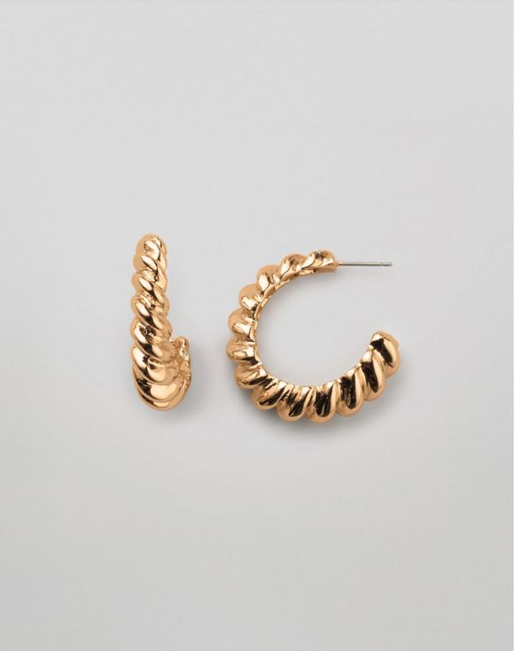 Gleaming Twist Hoop Earrings