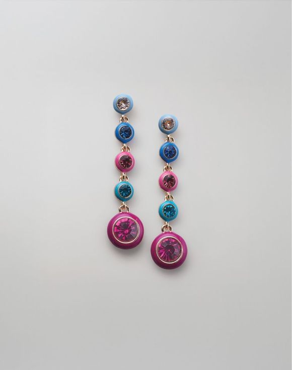 Vibrant Enamel Jewel Earrings