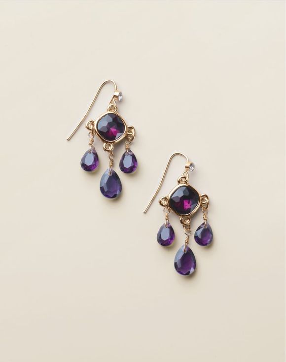 Majestic Plum Drop Earrings