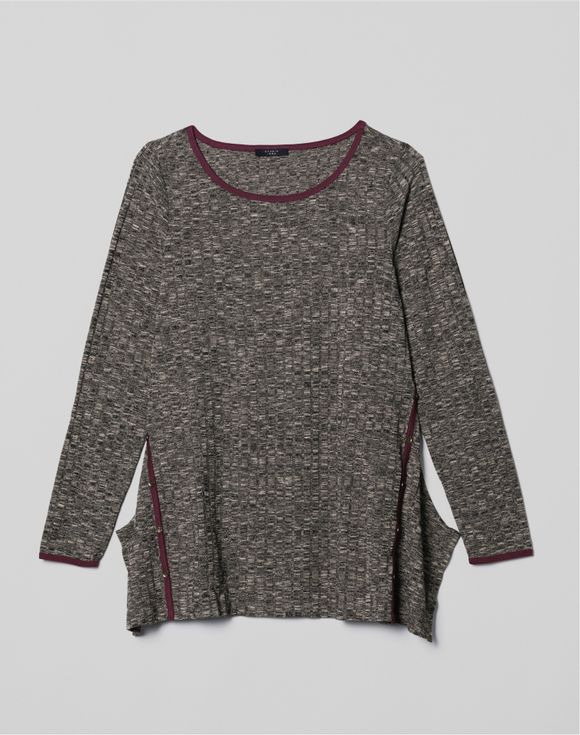 Space-Dye Ribbed Pullover - 3X (26W-28W)