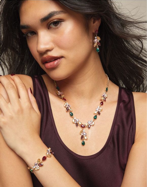 Autumn Crystal Fallscape Necklace