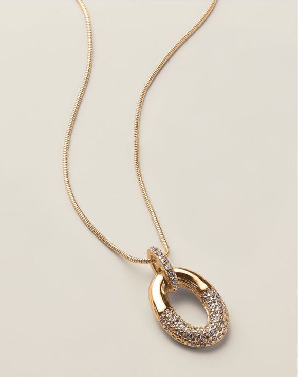 Oval Orbit Pendant Necklace