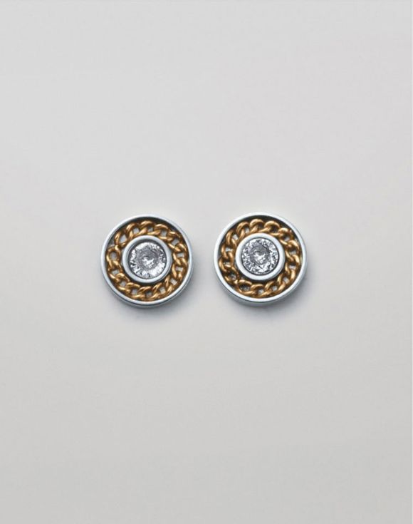 Stainless Steel Unisex Chain Reaction CZ Earrings