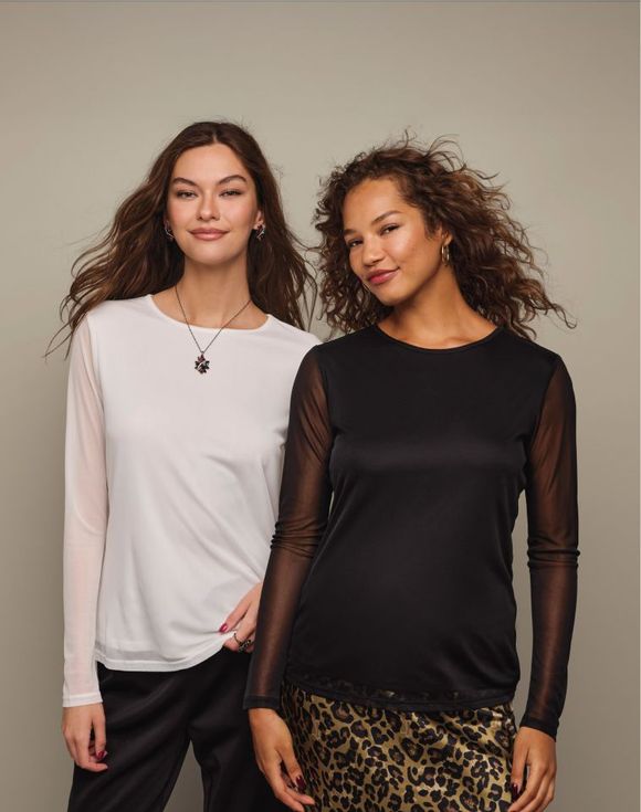 2-Pack Sheer-Sleeve Top